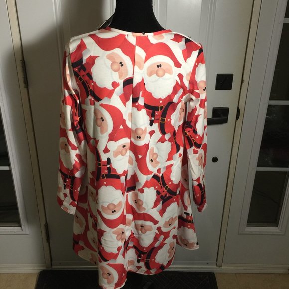 MISSLOOK Tunic Top M/L Holiday Santa Claus Chr… - Picture 4 of 16